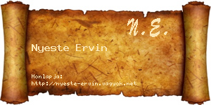 Nyeste Ervin névjegykártya