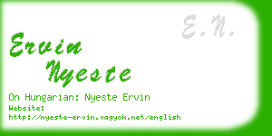 ervin nyeste business card